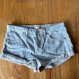 Free People We the Free light blue cuffed short shorts